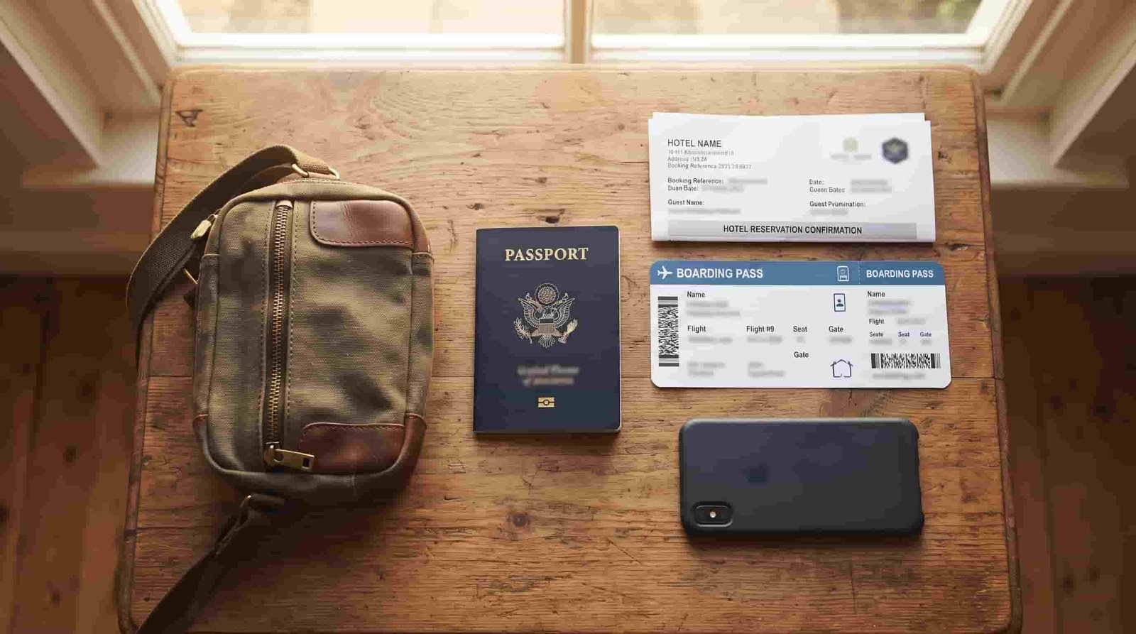 flight ticket and travel papers ready for a Dubai trip